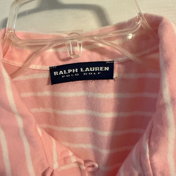 Ralph Lauren Pink & White Striped Polo Shirt - Picture 3 of 3